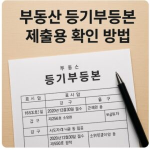 부동산 등기부등본 제출용