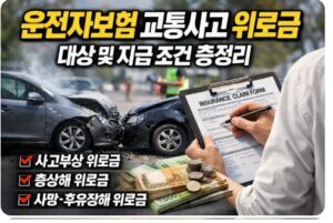 운전자보험 교통사고 위로금