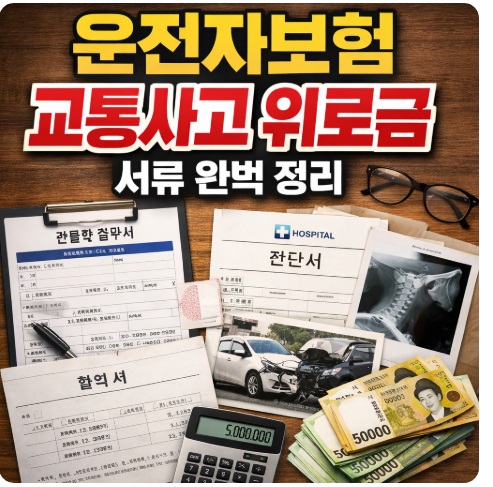 운전자보험 교통사고 위로금 서류
