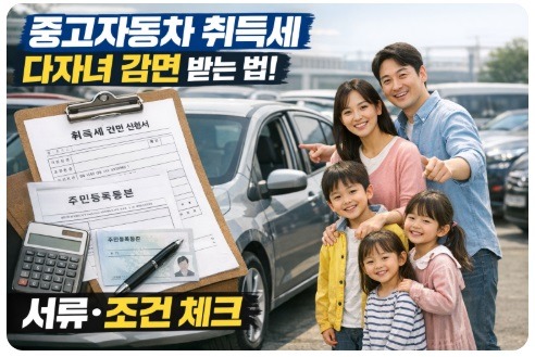 중고자동차 취득세 다자녀